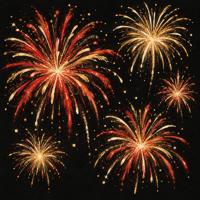 Red and gold fireworks